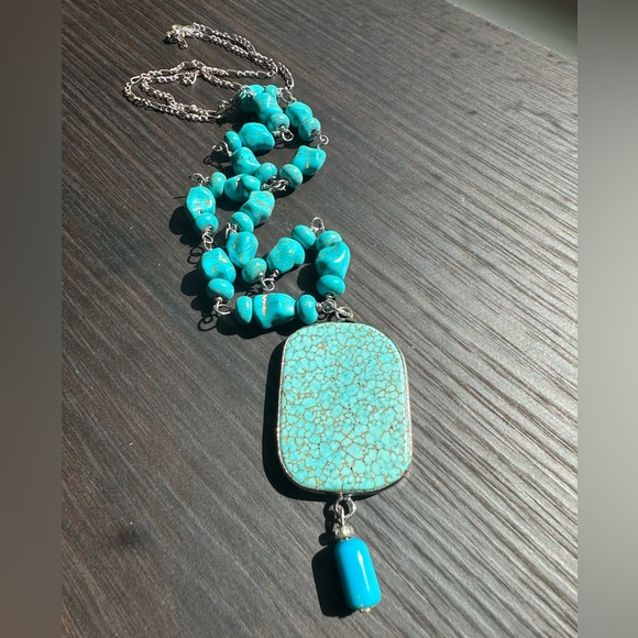 Jewelry - Vintage Turquoise & Silver Statement Necklace